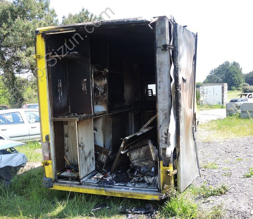 Le camion Green Piz' incendié