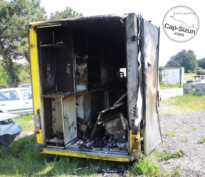 Le camion Green Piz' incendié