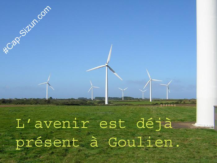 Les huit éoliennes de Goulien